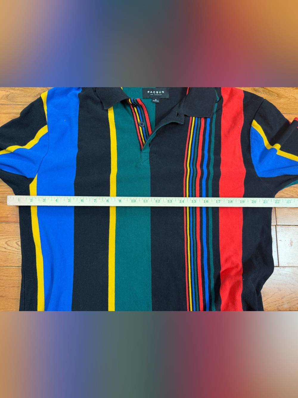 PacSun Long Sleeve Men’s Vertical Stripe Rugby Polo - Picture 4 of 7